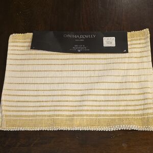 Cynthia Rowley Elegant Gold and Cream Placemats